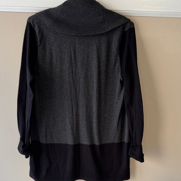 Ralph Lauren Women's Gray and Black Shawl Collar Open Front Cardigan - Picture 5 of 7